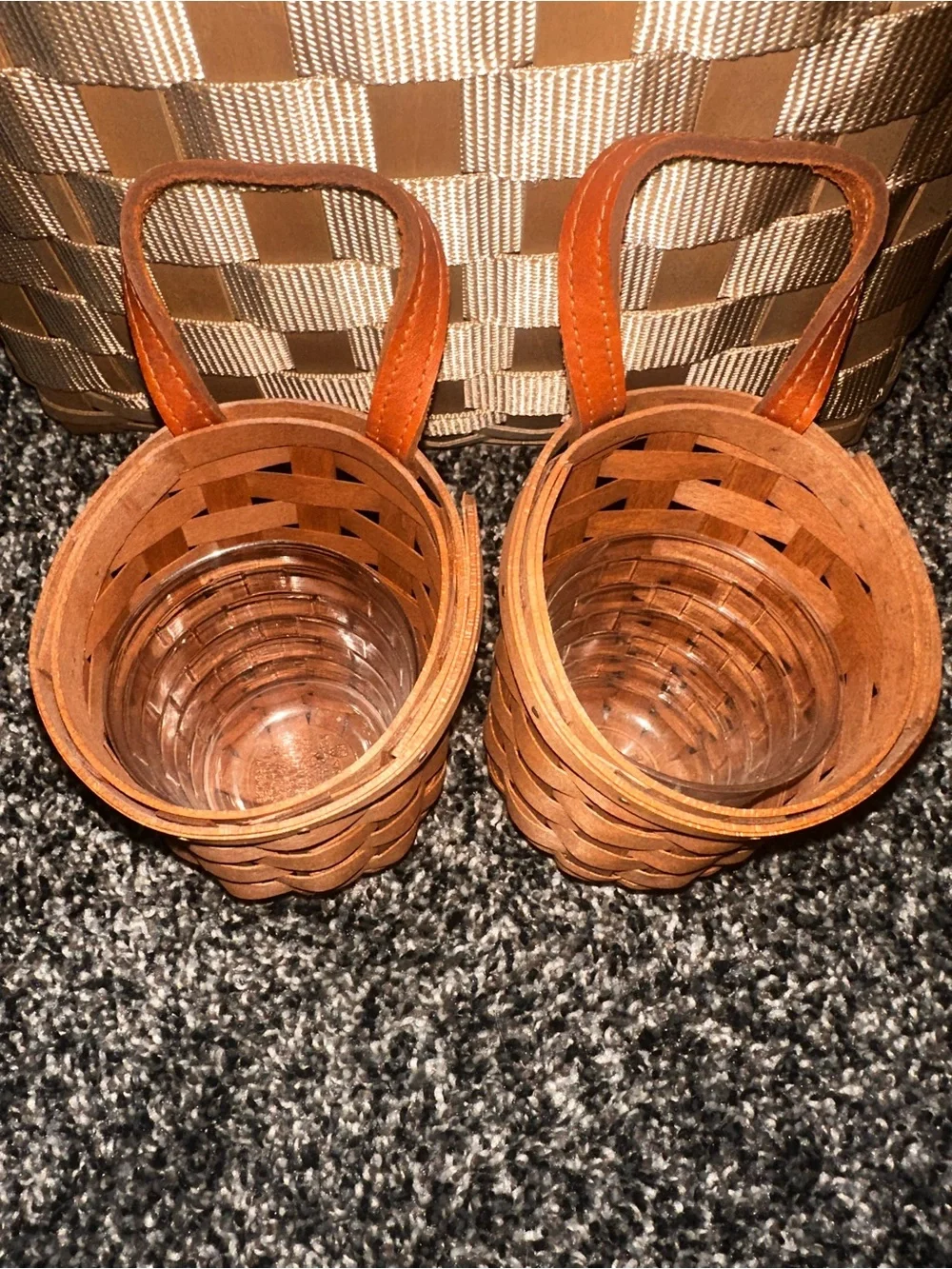 Longaberger Mini Hanging Baskets - Set of 2